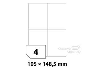 Samolepící etikety 105*148 mm, 4et./A4, 100 archů