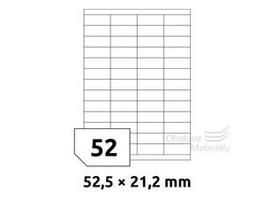Samolepící etikety 52,5*21,2 mm, 52et./A4 100 archů