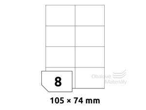 Samolepící etikety 105*74,2 mm, 8et./A4, 100 archů