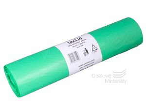 Odpadkové pytle HDPE 120 l, 70*110 cm, zelené, role 50 ks