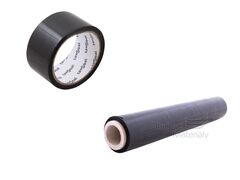 Set černá lepicí páska + černá stretch fólie