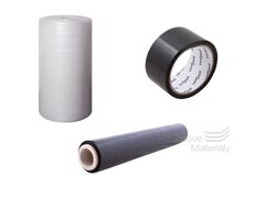 Set bublinková fólie 100cm + černá lepicí páska + černá stretch fólie