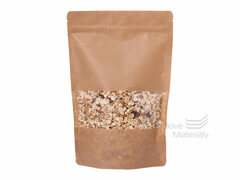 Doypack sáček 200*300 mm, 2000 ml, s menším okénkem, papírový, 100 ks