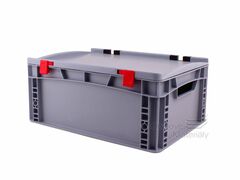 Euro přepravka s víkem 400*300*170 mm, šedá