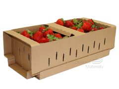 Košík na jahody kartonový, nosnost 3 kg, 334*175*115 mm