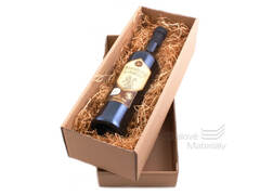 Kartonová krabice na víno s víkem 38*13*10 cm, hnědá