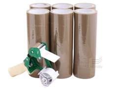 Balící lepící pásky 48 mm*66 m hnědé, balení 36 ks, odvíječ lepící pásky