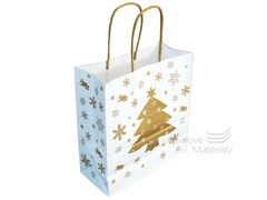 Dárková taška 18*8*20 cm, bílý sulfátový papír 120 g