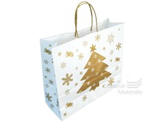 Dárková vánoční taška 36*12*31 cm, bílý sulfátový papír 120 g