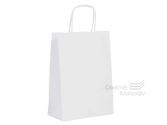 Taška 18*8*24 cm, bílý kraftový papír 80 g