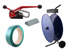 Sada PET vázací pásky, páskovače, odvíječe a ocelových spon, šíře 12 mm