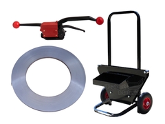 Sada ocelové vázací pásky, páskovače a odvíječe