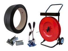 Sada vázací pásky PP, páskovače, odvíječe a plechových spon, 12 mm