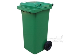 Plastová popelnice 120 l, zelená, s kolečky