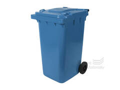 Plastová popelnice 240 l, modrá, s kolečky