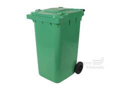 Plastová popelnice 240 l, zelená, s kolečky