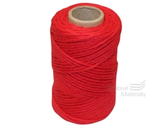 Provázek bavlněný červený 57m, tloušťka 2 mm