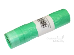 Odpadové pytle LDPE 60 l, 60*80 cm, zatahovací, zelené, role 10 ks