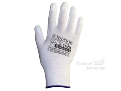 Rukavice X-Touch W bílé, vel. 6, máčené prsty a dlaň