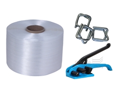 Sada vázací pásky PES, drátových spon a napínače šíře 13 mm