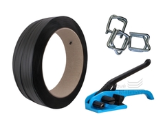 Sada vázací pásky PP, drátových spon a napínače, šíře 12 mm