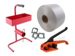 Sada vázací pásky PES, odvíječe, napínače a drátových spon, šíře 16 mm
