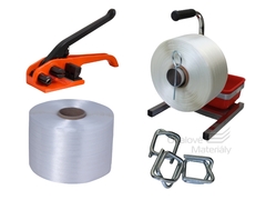 Sada vázací pásky PES, odvíječe, napínače a drátových spon, šíře 13 mm