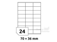 Samolepící etikety 70*36 mm, 24et./A4, 100 archů