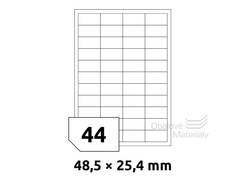 Samolepící etikety 48,5*25,4 mm, 44et./A4, 100 archů