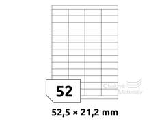 Samolepící etikety 52,5*21,2 mm, 52et./A4 100 archů