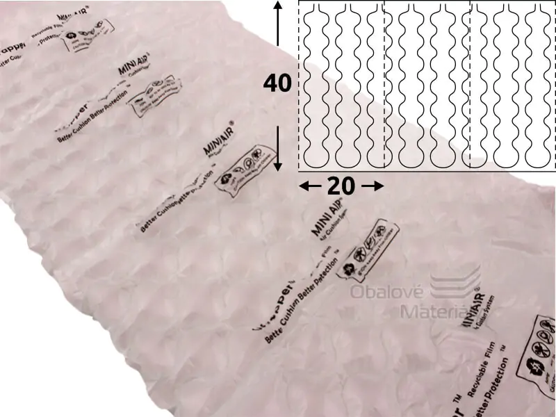 Folie HDPE na vzduchové polštářky Quilt EA-2, 400*200 mm, 280 m